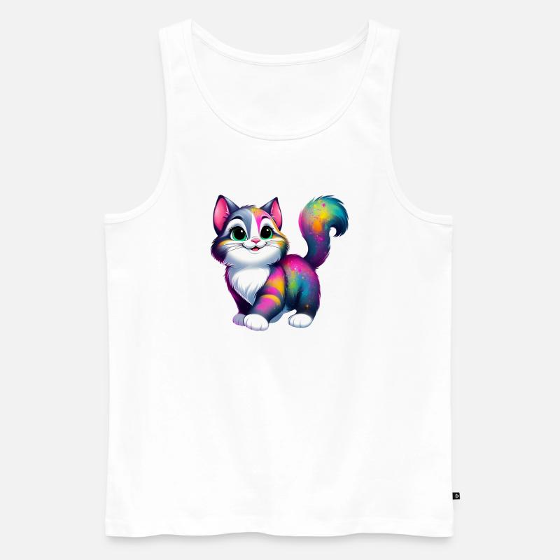 Katze - Männer Premium Bio Tank Top - Weiß