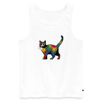 Chat - Débardeur bio Premium Homme - blanc - Devant - Michal (187cm)