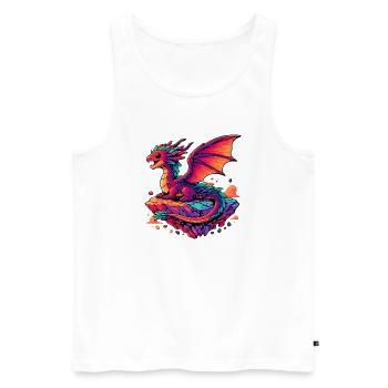 Dragon - Débardeur bio Premium Homme - blanc - Devant - Michal (187cm)