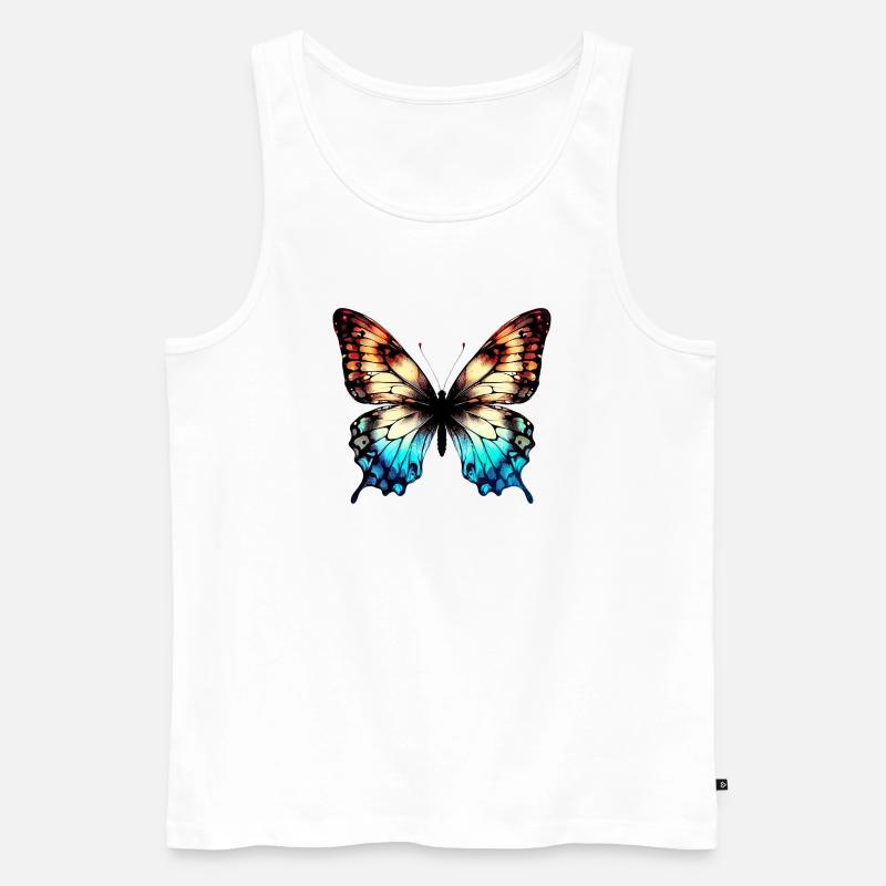 Butterfly - Men's Premium Organic Tank Top - white