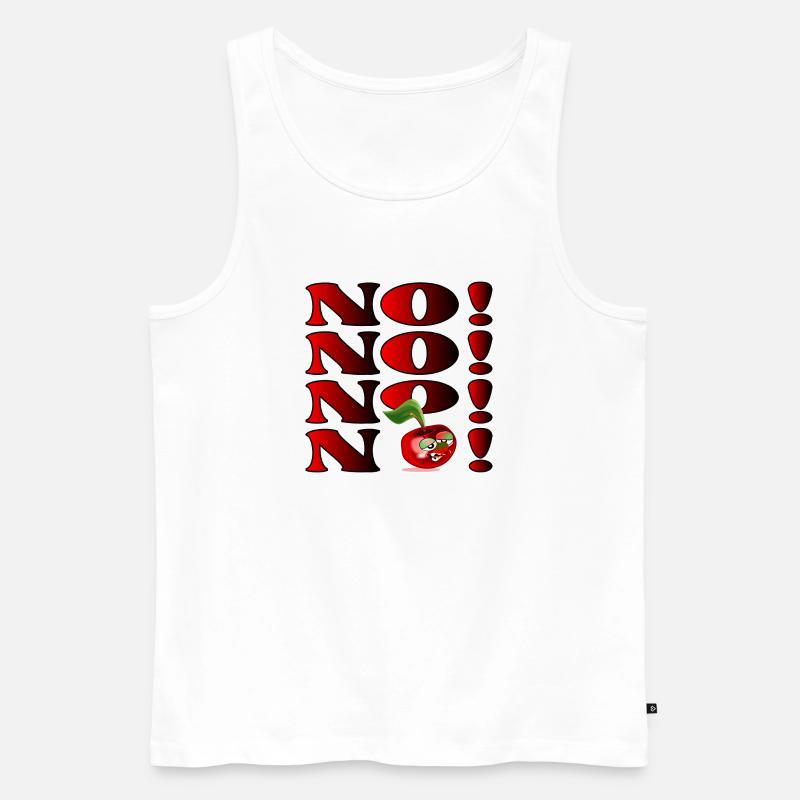 ANTWORT NEIN - EMOTIONALE KIRSCHE - Männer Premium Bio Tank Top - Weiß