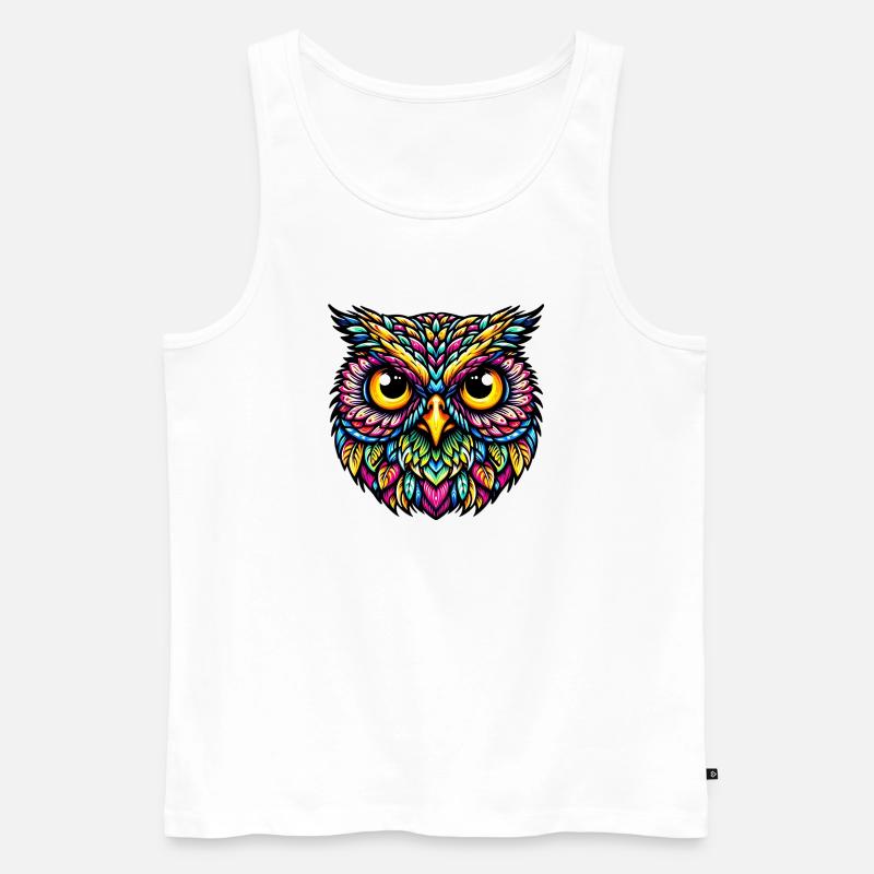 Eule - Männer Premium Bio Tank Top - Weiß
