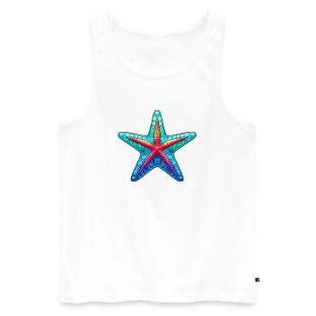 Seestern - Männer Premium Bio Tank Top - Weiß - Vorne - AI Model Male 178 light (178cm)
