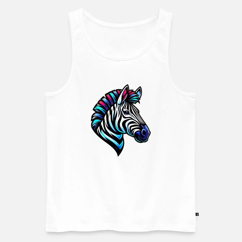 Zebra - Männer Premium Bio Tank Top - Weiß