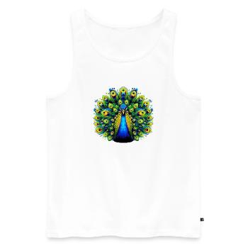 Peacock - Men's Premium Organic Tank Top - white - Front - AI Model Male 178 light (178cm)