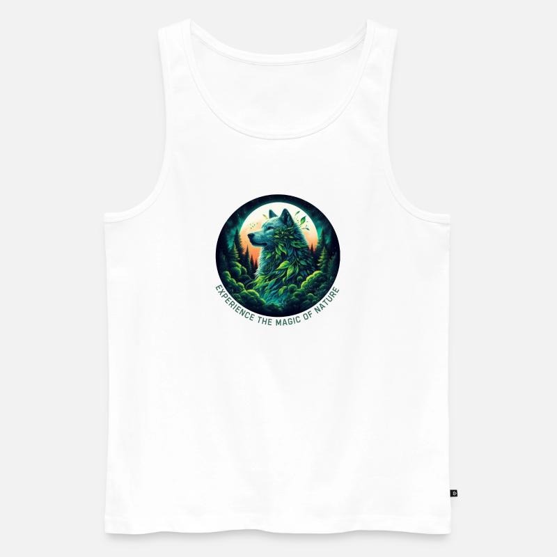 Wolf im Wald - Männer Premium Bio Tank Top - Weiß