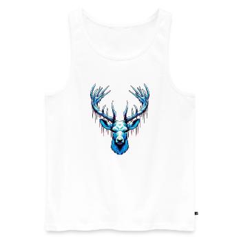 Ice Stag - Men's Premium Organic Tank Top - white - Front - AI Model Male 178 light (178cm)