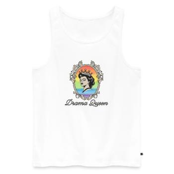 Drama Queen Regenbogenkrone - Männer Premium Bio Tank Top - Weiß - Vorne - Michal (187cm)