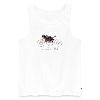 Motorcycle Custom Biker Drawing Moto Symbol Logo - Men's Premium Organic Tank Top - white - Front - Michal (187cm)