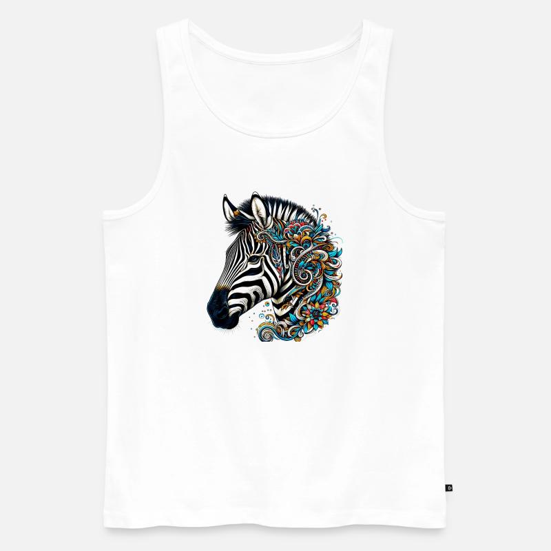 Zebra - Männer Premium Bio Tank Top - Weiß