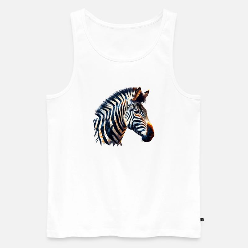 Polygonales Zebra - Männer Premium Bio Tank Top - Weiß