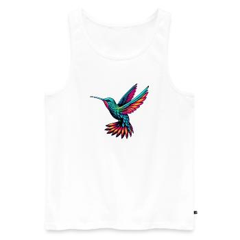 Colibri - Débardeur bio Premium Homme - blanc - Devant - AI Model Male 178 light (178cm)