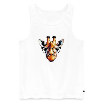 Giraffe with Glasses - Men's Premium Organic Tank Top - white - Front - AI Model Male 178 light (178cm)