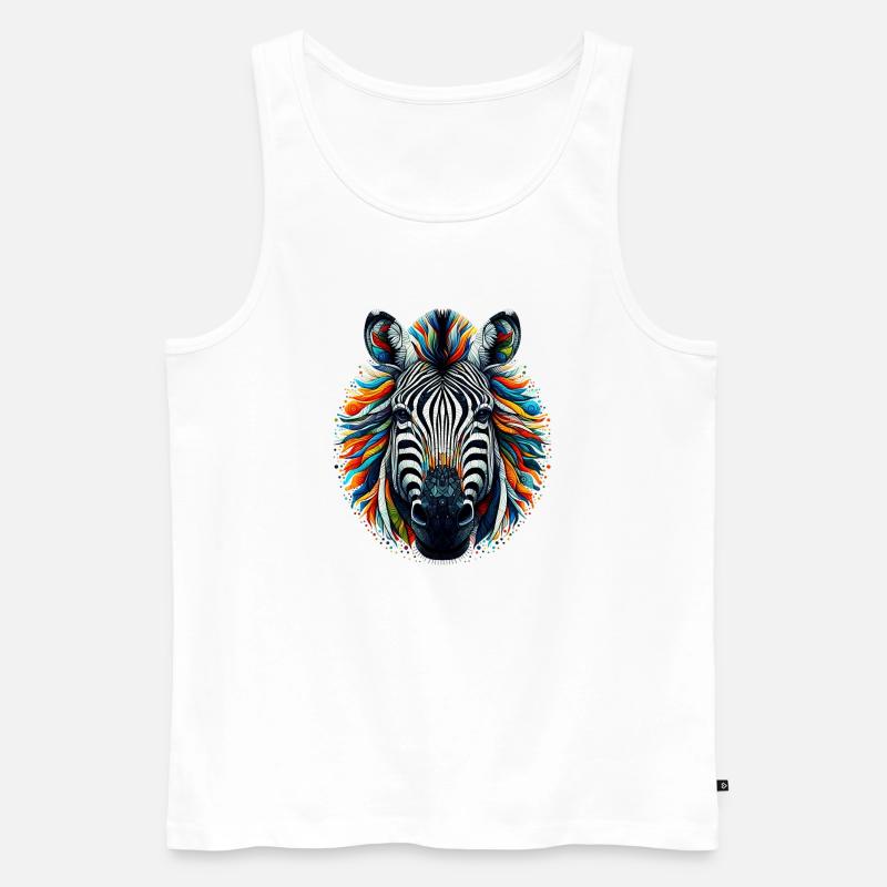 Zebra - Männer Premium Bio Tank Top - Weiß