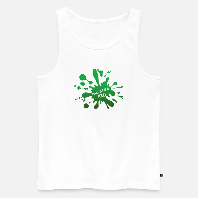 Palestine Kid Splash - Männer Premium Bio Tank Top - Weiß