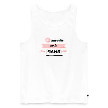 J’ai la meilleure maman - Débardeur bio Premium Homme - blanc - Devant - Michal (187cm)
