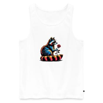 Raccoon - Men's Premium Organic Tank Top - white - Front - AI Model Male 178 light (178cm)