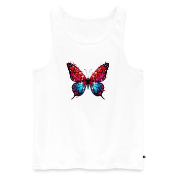 Papillon avec des cœurs - Débardeur bio Premium Homme - blanc - Devant - Michal (187cm)