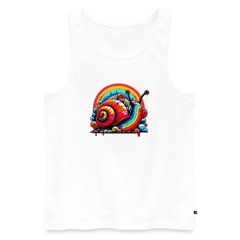 Escargot - Débardeur bio Premium Homme - blanc - Devant - Michal (187cm)