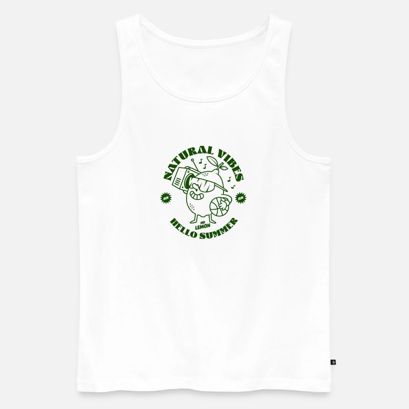 Zitronengrün - Männer Premium Bio Tank Top - Weiß