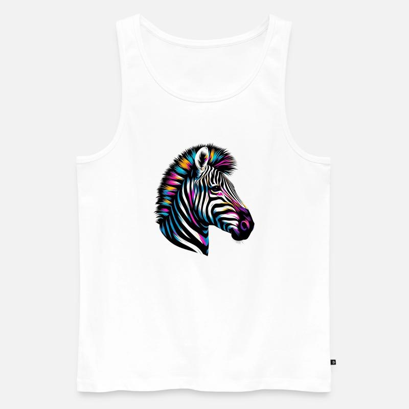 Zebra - Männer Premium Bio Tank Top - Weiß