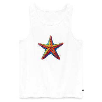 Seestern - Männer Premium Bio Tank Top - Weiß - Vorne - AI Model Male 178 light (178cm)