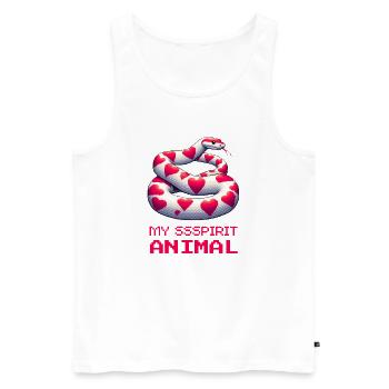 Le serpent, mon animal spirituel - Débardeur bio Premium Homme - blanc - Devant - Michal (187cm)