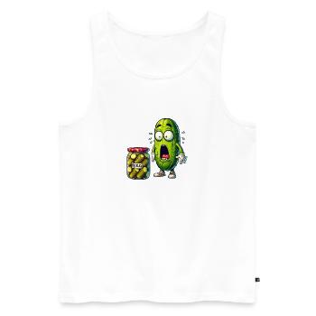 Lustiges Gurken Design - Männer Premium Bio Tank Top - Weiß - Vorne - AI Model Male 178 light (178cm)