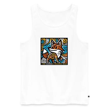 Fuchs - Männer Premium Bio Tank Top - Weiß - Vorne - Michal (187cm)