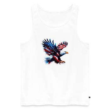 Eagle Flag USA USA Américain - Débardeur bio Premium Homme - blanc - Devant - AI Model Male 178 light (178cm)