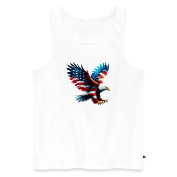 Eagle Flag USA USA Américain - Débardeur bio Premium Homme - blanc - Devant - AI Model Male 178 light (178cm)