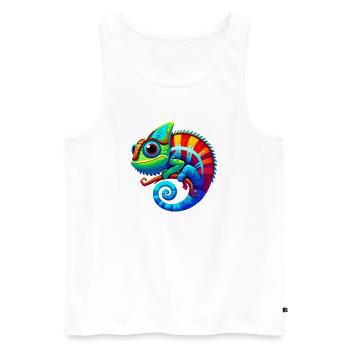 Caméléon - Débardeur bio Premium Homme - blanc - Devant - Michal (187cm)
