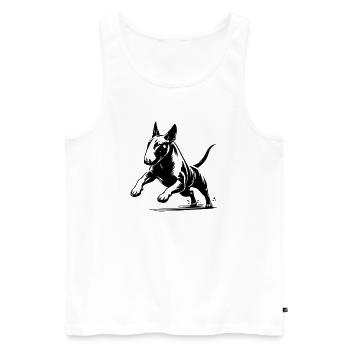 Bull terrier - Men's Premium Organic Tank Top - white - Front - AI Model Male 178 light (178cm)