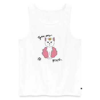 You are great, Cat - Men's Premium Organic Tank Top - white - Front - Michal (187cm)