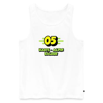 High Alpine Complainer - Men's Premium Organic Tank Top - white - Front - AI Model Male 178 light (178cm)