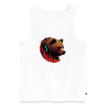 Bear - Men's Premium Organic Tank Top - white - Front - Michal (187cm)