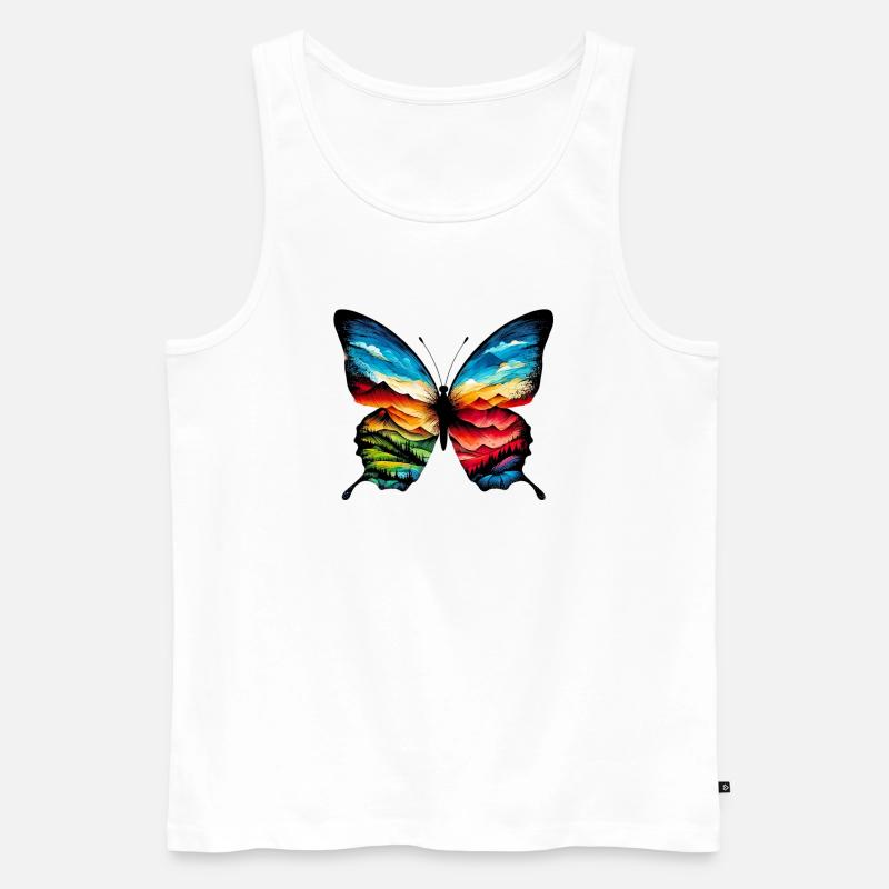 Schmetterling - Männer Premium Bio Tank Top - Weiß