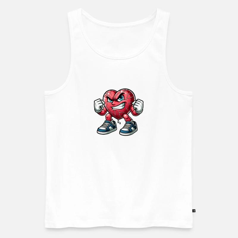 Wütendes Herz Design - Männer Premium Bio Tank Top - Weiß