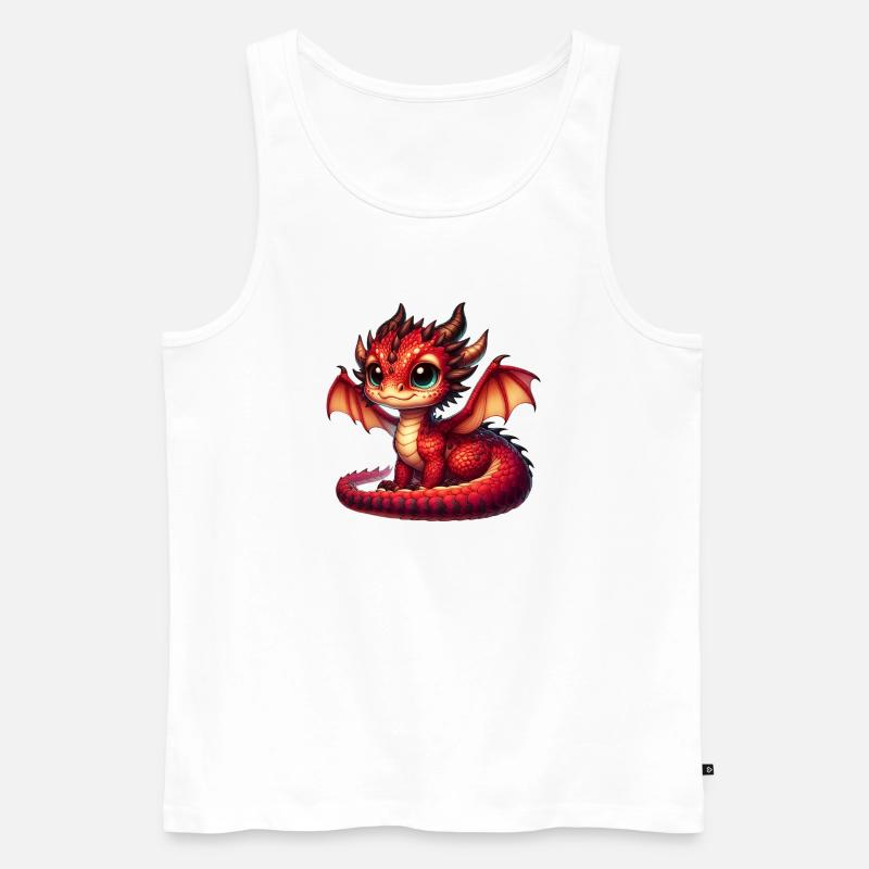Drache - Männer Premium Bio Tank Top - Weiß