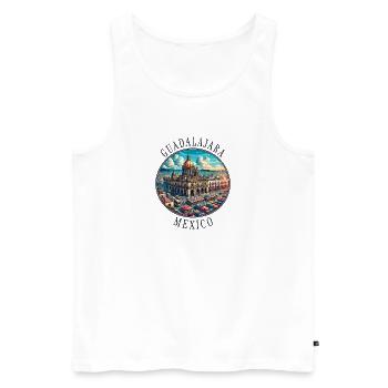 Guadalajara Mexiko Reise Design - Männer Premium Bio Tank Top - Weiß - Vorne - AI Model Male 178 light (178cm)