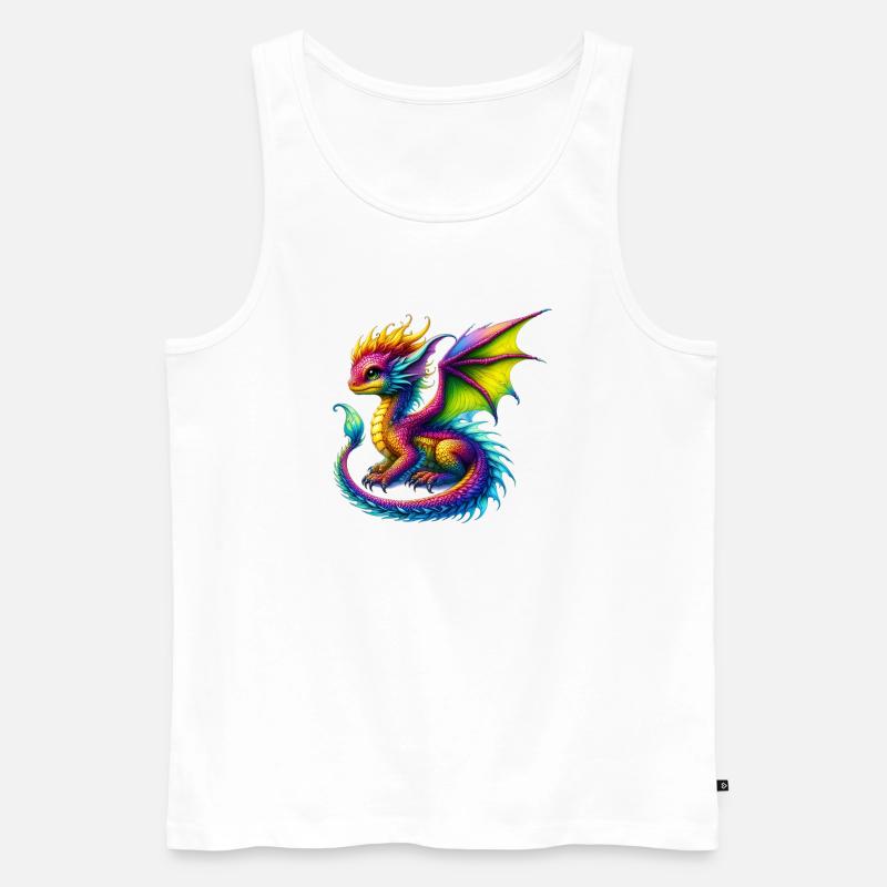 Drache - Männer Premium Bio Tank Top - Weiß