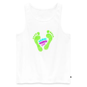 Dance Bounce Live barefoot NEON green - Men's Premium Organic Tank Top - white - Front - AI Model Male 178 light (178cm)