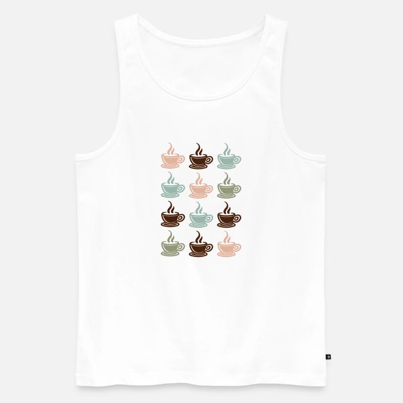 Kaffee - Männer Premium Bio Tank Top - Weiß