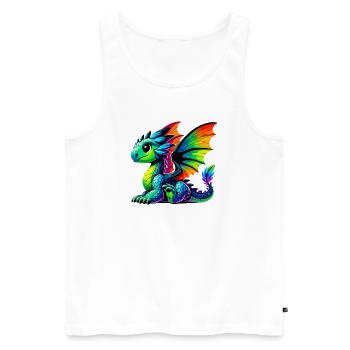 Dragon - Men's Premium Organic Tank Top - white - Front - Michal (187cm)