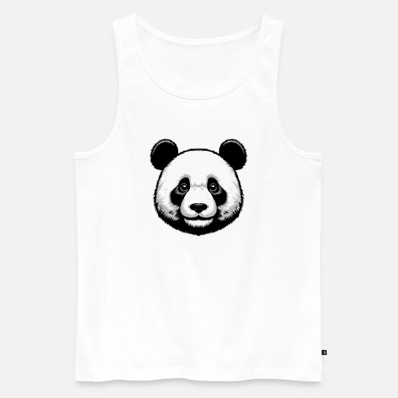 Panda - Männer Premium Bio Tank Top - Weiß