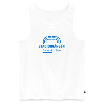Gelsenkirchen Stadiongänger – Geschenk Fußball Fan - Männer Premium Bio Tank Top - Weiß - Vorne - Michal (187cm)