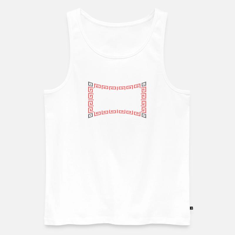 Rahmen Muster rot - Männer Premium Bio Tank Top - Weiß