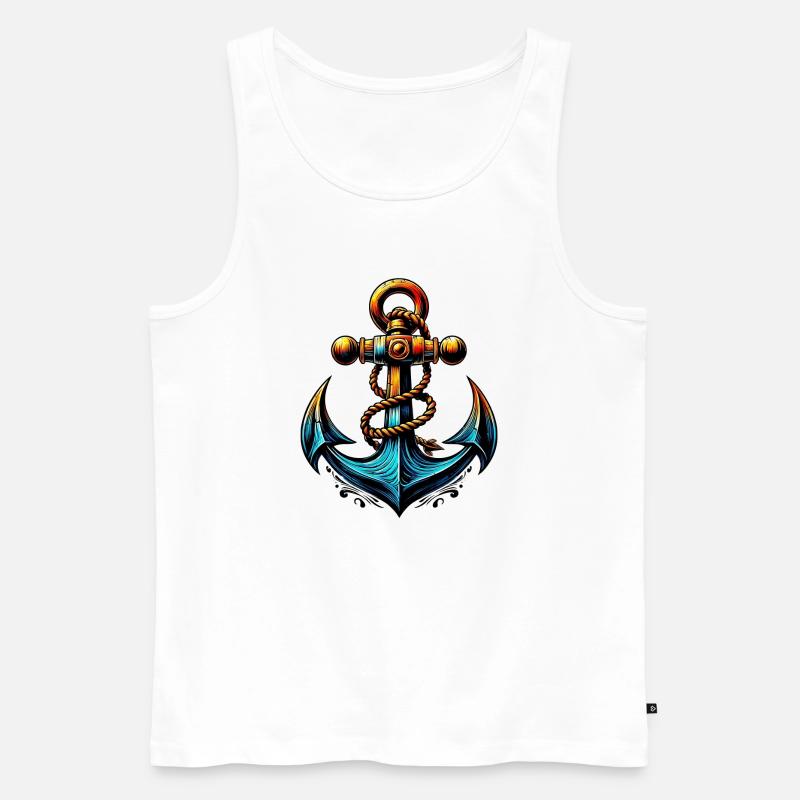 Ein Anker - Männer Premium Bio Tank Top - Weiß