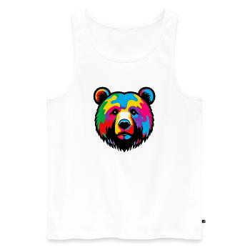 Bear - Men's Premium Organic Tank Top - white - Front - Michal (187cm)