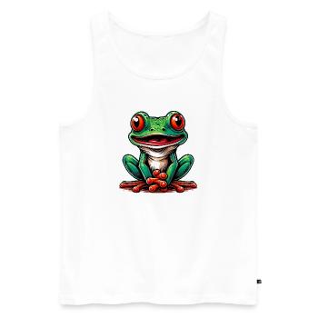 Grenouille - Débardeur bio Premium Homme - blanc - Devant - Michal (187cm)